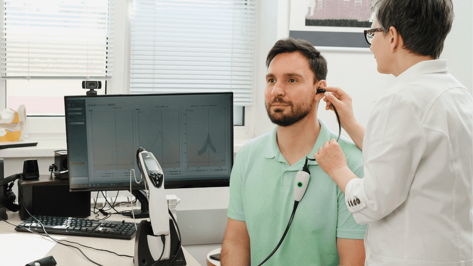 Man at audiologists - Hearing Health 10 Surprising Facts